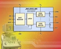 MAX4800A/MAX4802A:Maxim 8通道超聲應用高速開關