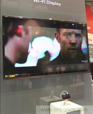 圖3:聯(lián)芯LC1811 的"WiFi Display"(同步無線輸出高清視頻)性能演示。
