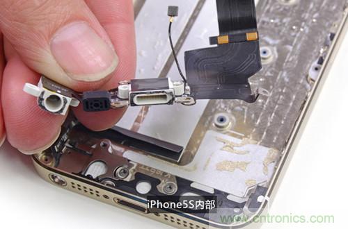 土豪金iPhone 5S拆解：內部結構升級，維修難度增加