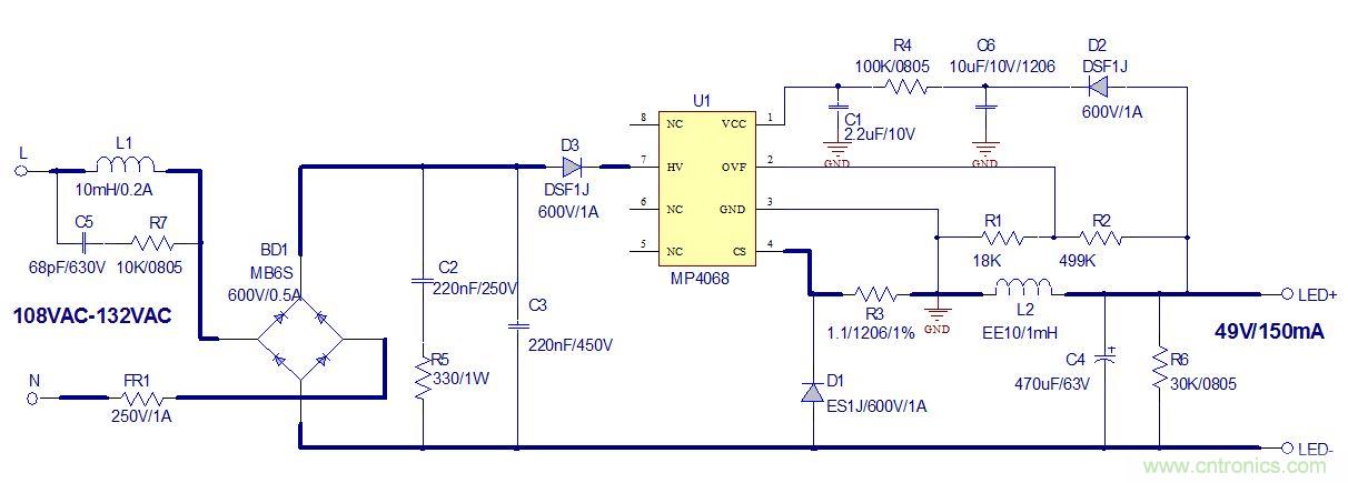 高兼容性、極簡的可控硅調光LED方案設計