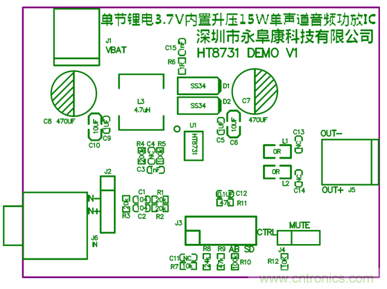 HT8731單節(jié)鋰電3.7V內(nèi)置自適應(yīng)動(dòng)態(tài)升壓15W單聲道F類(lèi)音頻功放IC解決方案