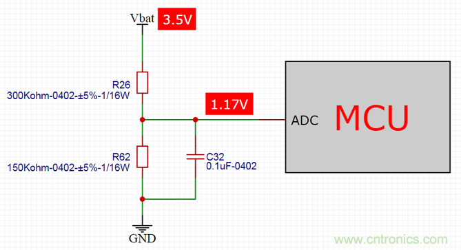 電池電壓偵測電路“踩坑”:分壓電阻的精度竟然是5%,不是1% 電池電壓偵測電路“踩坑”:分壓電阻的精度竟然是5%,不是1%