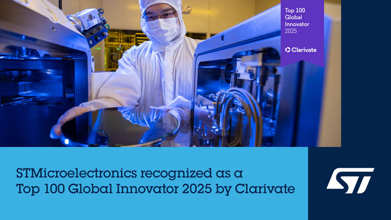 意法半導(dǎo)體被評為2025年全球百強創(chuàng)新機構(gòu)，已連續(xù)七年獲此殊榮