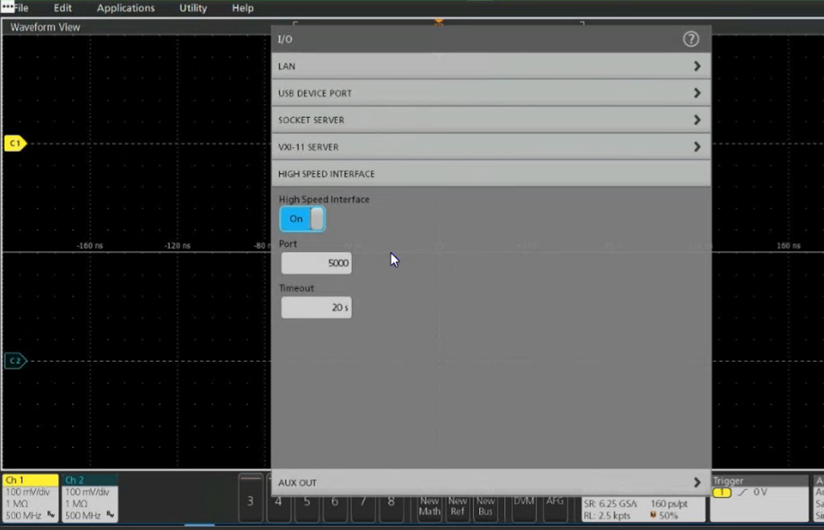 開啟TekHSI高速接口功能，加速波形數據遠程傳輸