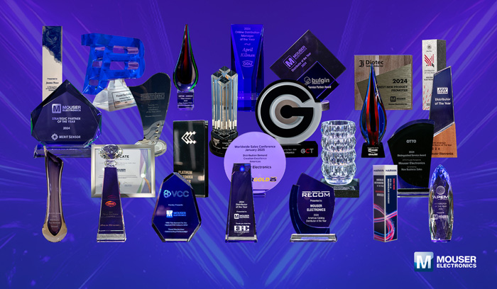 再創佳績！貿澤電子2024年狂攬全球制造商25+項頂尖代理大獎