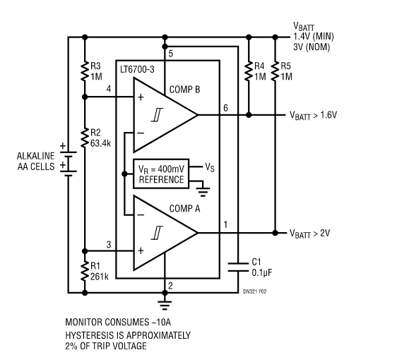 如何使用具有集成400mV基準的雙微功率比較器簡化監控器和控制功能? 如何使用具有集成400mV基準的雙微功率比較器簡化監控器和控制功能?