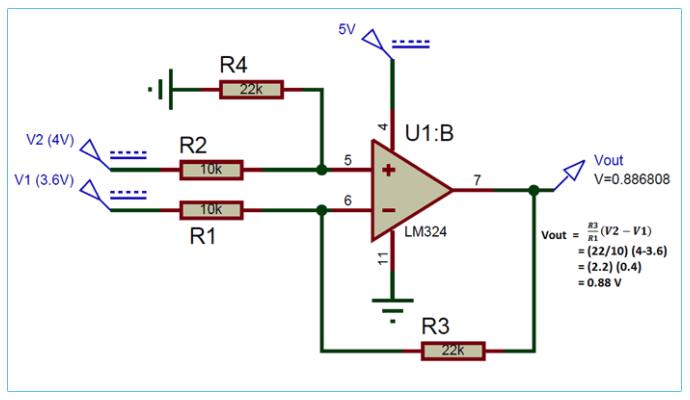 如何將運算放大器用作差分放大器查找電壓值的電壓差 如何將運算放大器用作差分放大器查找電壓值的電壓差